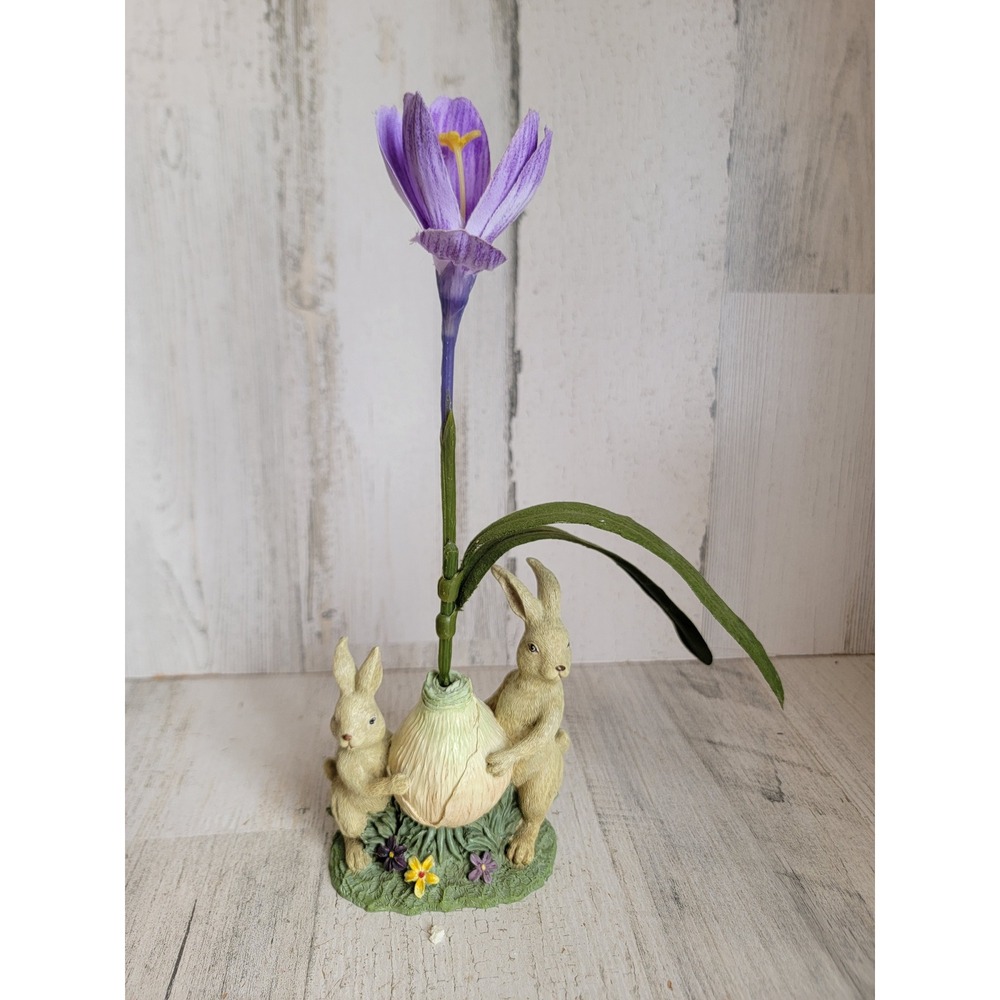 Vintage Katherine Easter Bunny tulip bulb rabbit spring flower home decor figure